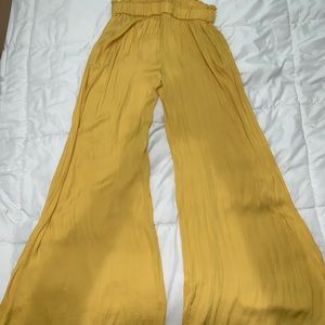 Yellow flowy pants